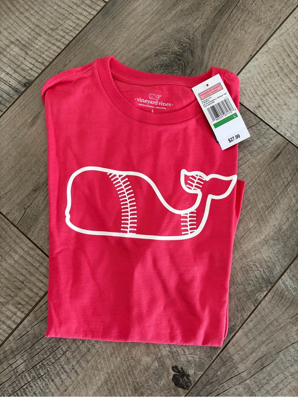 Vineyard Vines Kids Pink Whale Baseball Graphic Tee